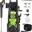 Upgraded Adjustable Electric Pressure Washer, High Pressure Washer with 4 Different Pressure Tips, High Pressure Cleaning Machine with Foam Cannon for Cars, Driveways, Patios, and Home Cleaning