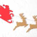 4 x Sleigh And Reindeer Banner - Christmas Santa In His Sleigh With Reindeer Garland, Merry Christmas Party Decoration