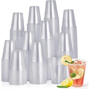 Turbo Bee 16oz Disposable Plastic Cups 420 Pack,Clear Party Cups, Transparent Tumblers, Bulk 16oz Drinking Cups for Large Gatherings, Restaurants, Daily Use, or Bulk Commercial Needs