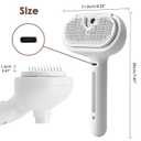 Rechargeable Cat Grooming Brush with Steam - Removes Static Hair, Easy to Clean, Friendly for Dogs (White)