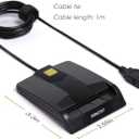 SAICOO Smart Card Reader DOD Military USB Common Access CAC Card Reader, Compatible with Mac OS, Win (Horizontal Version)