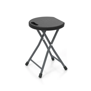 Folding Stool - 550lbs Capacity, Foldable Handle, Portable Heavy Duty, Outdoor/Indoor, 18 Inch Collapsible for Camping & Home (Set of 1, Black)