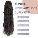 BOHOBABE Faux Locs Crochet Hair 18 Inch, Boho Soft Crochet Locs with Curly Ends, Long Brown Bohemian Goddess Locs Crochet Braids for Black Women (6 Packs, 4#)