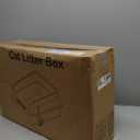 2PACK Stainless Steel Litter Box, Extra Large Litter Boxes for Big Cats, XL Metal Cat Litter Box with Lid High Sides, Anti-Urine Leakage, Non-Sticky, Scoop Included (Dark Grey)