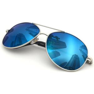 J+S Premium Military Style Classic Aviator Sunglasses, Polarized, 100% UV protection for Men Women