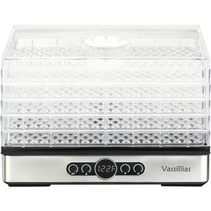 Food Dehydrator Dryer - Dehydrator for Healthy Food, Meat, Jerky, Fruit, Vegetable, Mushroom and Herb, 400W, 158F, Mini Dryer with 5 BPA-Free Drying Racks and Slide Out Tray, White, Model 904