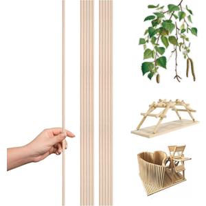 10 PCS Birch Wooden Dowel Rods 24 Inch - Unfinished Long Wood Rod 24" x 1/2" Wooden Dowels for Crafts Sticks 24 inch Birch Craft Supplies & Materials for DIY Projects (1/2" x 24" (10pcs))