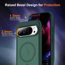 Compatible with Google Pixel 10 Case & Google Pixel 10 Pro Case with Magnetic [Compatible with Mag-Safe] Slim Translucent Phone Cases with Anti-Fingerprint Tech, Green