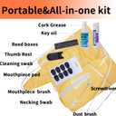 Saxophone Cleaning Kit  11-Piece Complete Maintenance Set with Swabs, Brushes, Key Oil & Cork Grease for Alto/Tenor/Soprano Sax Musicians & Students