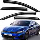 Lightronic Extra Durable Outside-Mount Auto Vent Window Visor, Fits 2021-2024 Kia K5 (Optima), UV Protection Rain Guard, Original Window Deflector, No-Drill Easy Install, Dark Smoke, 4-Pcs