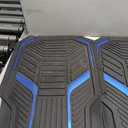 PIC AUTO Heavy Duty Rubber Floor Mats, Blue Aluminum Film Car Mats Set, Front and Rear Car Mats with Anti-Slip Backing, All Weather Protection, Trim-to-Fit for Automotive SUV, Sedan, Van