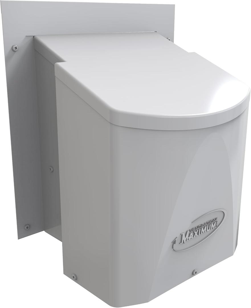 Ventilation Maximum AF6-C 6 Inch Outdoor Wall Dryer Vent Cover – Exterior Bathroom Exhaust Fan & HVAC Intake/Exhaust, Energy-Saving, Galvanized Steel, Weatherproof - White