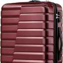 Coolife Larage Luaggage Hardside Expandable Suitcase with Spinner Wheels Checked 28-Inch, Red