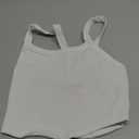 Free People Dupe Tops Ribbed Tank Tops for Women Workout Crop Tops White Racerback Going Out Tops for Woman, XS/ S