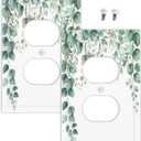 Outlet Covers Sage Green Plant Eucalyptus Leaf Leaves 1 Gang Duplex Light Switch Cover Plate Decorative Wall Plates Electrical Switchplate Receptacle for Bathroom Home Decor2 Pack
