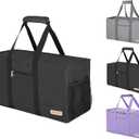 Extra Large Utility Tote, Waterproof Beach & Picnic Bag, Foldable & Reusable Storage (1 pack, Black)