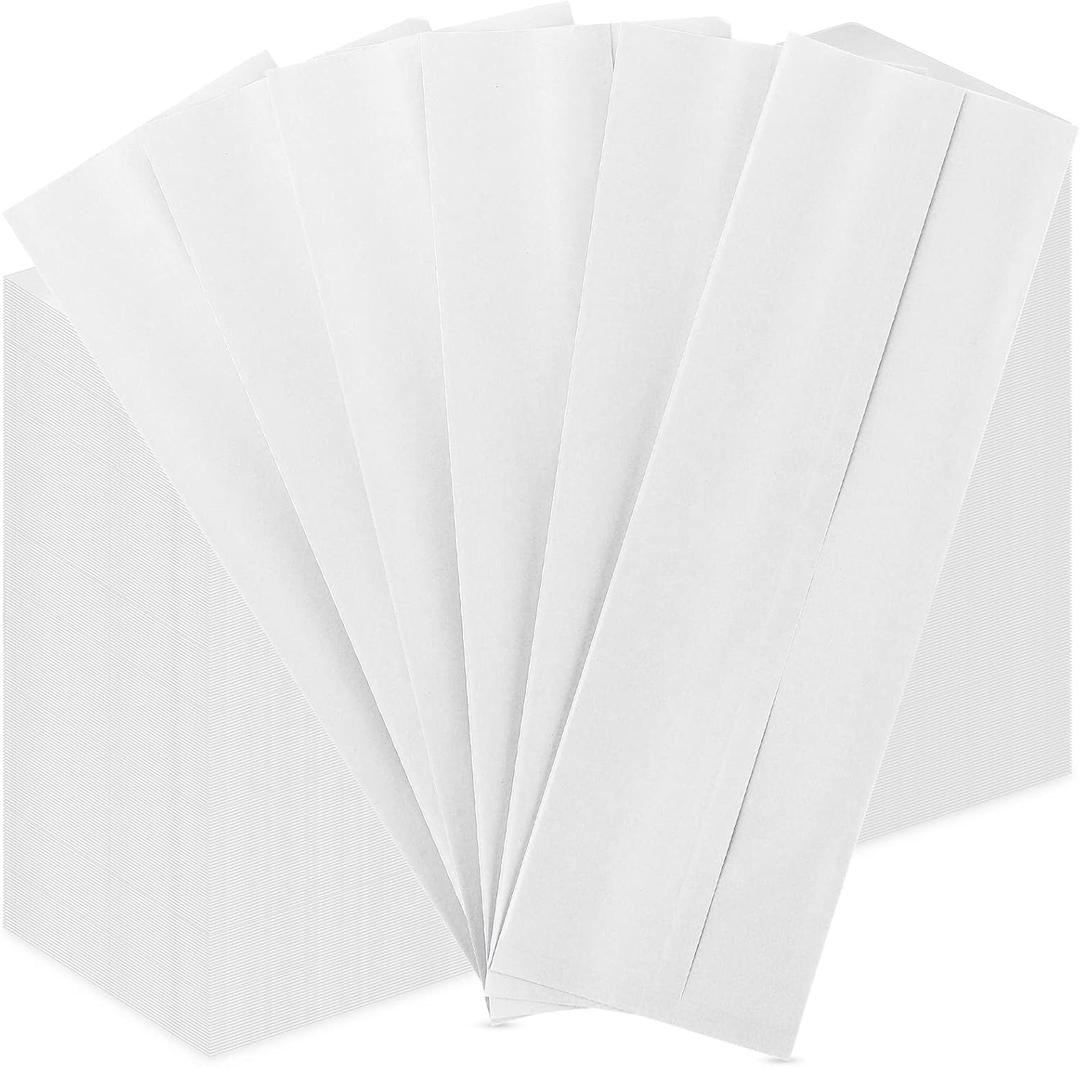 5000 Pieces Kraft Paper Lunch Bags Disposable Pretzel Cookies Bags Oilproof Kraft Paper Silverware Sleeves Stock Bag for Kitchen Utensils Cutlery Bakery Rods Candy, 3.1 x 9.8 Inch(White)