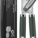 Safring Can Opener Manual, Heavy Duty Handheld Strong Can Opener with Soft Touch Handle, Sharp Blade Smooth Edge, Can Openers with Multifunctional Bottle Opener, Hunter Green
