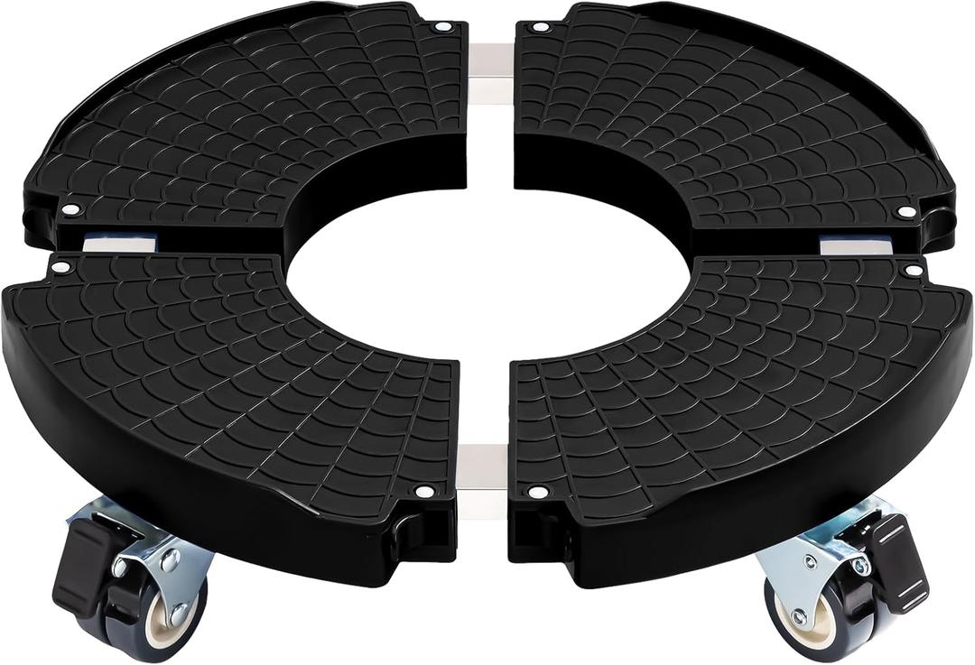 Heavy Duty Trolley Planter Caddy with Wheels 440lbs Capacity, Plant Pots Indoor and Out Door, Adjustable 15-21 in, Black