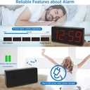 Peakeep Digital Clock, Alarm Clock for Bedrooms with USB Charger Port - Large Big Numbers 5 Brightness for Seniors, Battery Backup, Loud Alarm 5 Volums (Black with Red Digits)