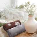 Preboun 2 Pcs Winter Hand Towels Christmas Snowflakes Bathroom Towels Cotton Soft Absorbent Bathroom Kitchen Decoration for Drying, Cleaning, Cooking, 13.7 x 29.5inch