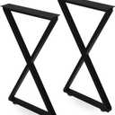 ALLCOS Metal Table Legs 30 inch Dining Table Legs Heavy Duty Desk Legs Metal Coffee Table Legs, Black, Set of 2
