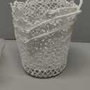 WILLBOND 2 Pieces Flower Girl Basket for Wedding Small White Basket with Handle for Wedding Girls Flower Petals Confetti 5.90 x 4.72 x 4.33 Inch(Classic Style)