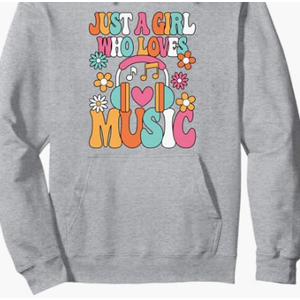 Just A Girl Who Loves Music Cute Music Lover Women Girls Sweatshirt S