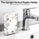 Acrylic Napkin Holder Clear Vertical Guest Towel Dispenser 4mm Thick, Waterproof Stackable Hand Towel Box for Bathroom Kitchen Dining Table Home Hotel, Modern Gift (Vertical)