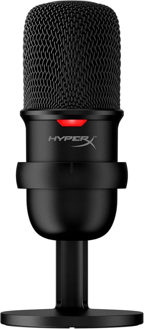 HyperX SoloCast  USB Condenser Gaming Microphone, for PC, PS4, PS5 and Mac, Tap-to-Mute Sensor, Cardioid Polar Pattern, great for Streaming, Podcasts, Twitch, YouTube, Discord,Black