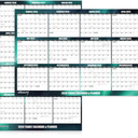 32" x 48" Apricity 2026 Wall Calendar Dry Erase - Dark Green Wall Calendar Wet & Dry Erasable Laminated 12 Month Annual Yearly Planner, Reversible, Horizontal/Vertical, with Julian Dates