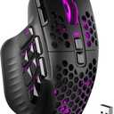SM809 Pro Wireless MMO Gaming Mouse with 9 Side Buttons,24000 DPI,Triple Connectivity (2.4G/BT5.0/Wired) RGB MMO Mouse for Gamer,16 Programmable Macros,Up to 350H Battery Life,Black
