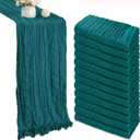 12 Pack Teal Cheesecloth Table Runner 35x120 Inch Gauze Rustic Boho Table Runner 10FT Cheese Cloth for Wedding Decor Birthday Party Bridal Baby Shower Table Decoration