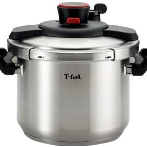 T-fal P45007 Clipso Stainless Steel Dishwasher Safe PTFE PFOA and Cadmium Free 12-PSI Pressure Cooker Cookware, 6.3-Quart, Silver