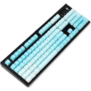 YMDK Double Shot 104 Dyed PBT Shine Through Keyset OEM Profile Keycap Set for Cherry MX Switches Mechanical Keyboard 104 87 61,Blue Gradient (Only Keycap)