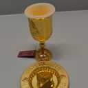 Jerusalem Golden Kiddush Cup 6 inch with Plastic Insert to Protect The Cup