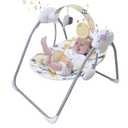 Portable Baby Swing for Infants, Compact & Foldable Infant Swing with 5-Speed Swing,Music, Timer, Cushioned Seat, Battery Operated, 0-9 Months 6-20 lbs,SG2405