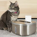 PET MARVEL F2 V2 Rechargeable Cordless Stainless Steel Dog & Cat Water Fountain, 236-oz