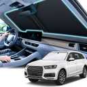 SINGARO 300T Universal Car Windshield Sun Shade, Foldable Reflective for Windshield & Window Shades with Overlapping Design, Car Interior Accessories (55" L x 26.7" W) (Standard)