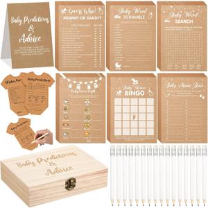 Estune 352 Pcs Baby Shower Advice Cards for Parents to Be Advice for New Parents Baby Shower Decorations Girl, Advices and Wishes for Cards Box Fun Game Ideas(Blue Colored Bear)