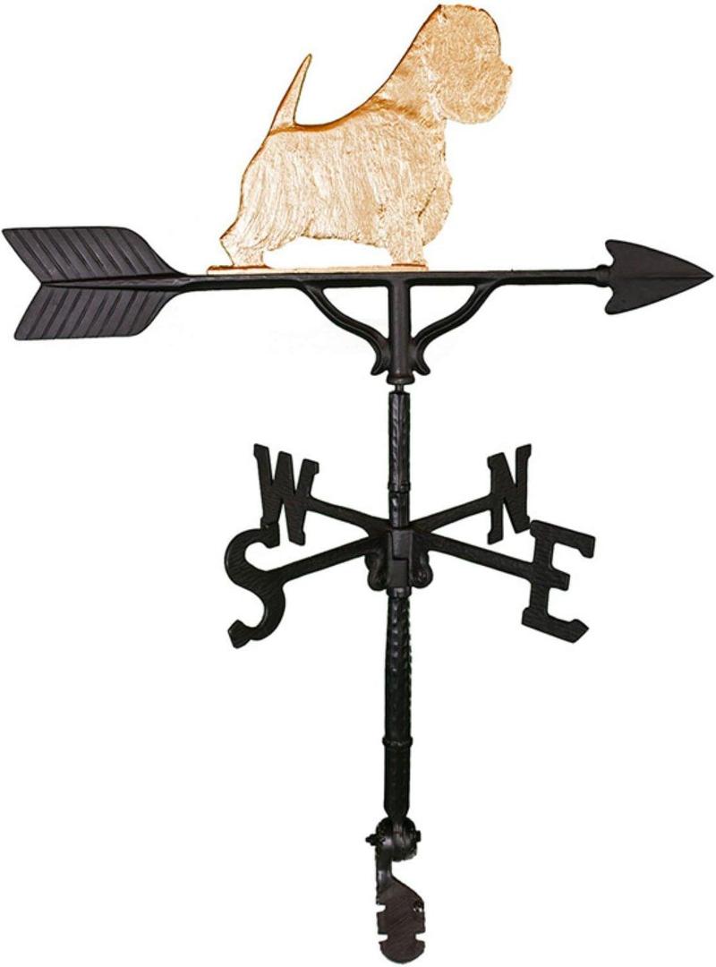 Montague Metal Products 32-Inch Weathervane with Gold West Highland White Terrier Ornament