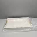 White Leather Decotative Coffee Table Tray,Modern Large Ottoman Tray Rectangle Serving Tray with Handles for Living Room Party (20" x 14" x 2")