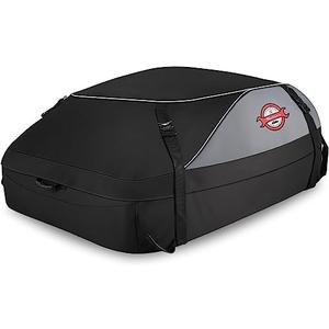 Sailnovo Car Rooftop Cargo Carrier Roof Bag, 20 Cubic feet Waterproof Roof Cargo Carrier fit car with/Without Luggage Rack - Vehicle Soft Shell Roof Cargo Box with Tie-Down Strap, Safety Hook