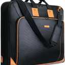 Noozion Garment Bag for Travel Large Leather Carry On Suit Bag Hanging Travel Suit Bags Waterproof Suitcase Luggage Bag for Men Women Business Trips with Shoulder Strap (Medium, Black)