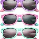 Kids Polarized Sunglasses for Boys Girls TPEE Unbreakable Flexible Frame UV400 Protection Age 3-8, 3 Pack