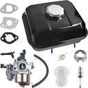 Gas Fuel Tank Carburetor Kit fit for Predator 212cc 196cc 6.5hp for honda GX160 GX200 for Coleman CT200U BT200X KT196 Baja Warrior Massimo MB200 Go Kart Mini Bike Engine (Black)