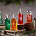 Roshtia 24 Pcs Christmas Cups Bulk 13.5 oz Funny Gingerbread Xmas Tree Reindeer Elf Plastic Jars with Lids and Straws Coffee Tea Hot Cocoa Beverage Tumbler Adults Drinking Cup for Xmas Party Fav