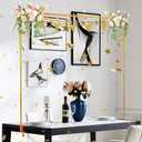 Over The Table Rod Stand with Clamps for Decorations, Adjustable 30"-47'' Height 34"-98" Length Table Balloon Arch Stand Hanging for Wedding Birthday Party Halloween Christmas(COLOR: Gold)