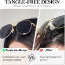 TJUTR Polarized Tangle Free Aviator Sunglasses for Women & Men, UV400 Protection Trendy Shades, No-Snag Metal Frame Glasses