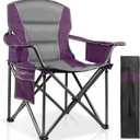 Oversized Folding Camping Chairs Heavy Duty 400 lbs,Purple